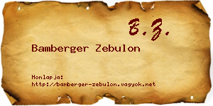 Bamberger Zebulon névjegykártya